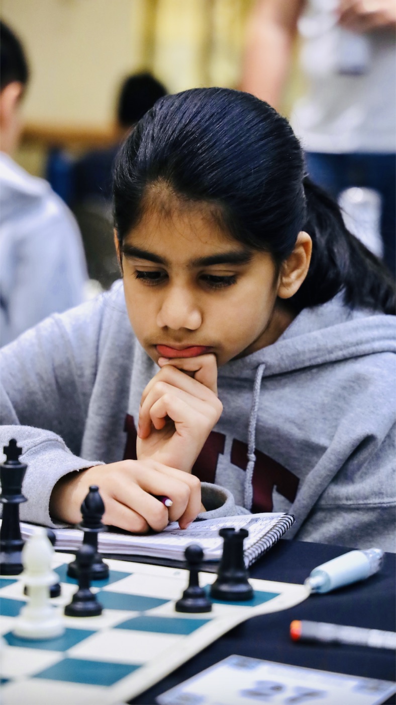 Iniya at a tournament, where Chess4Girls began.